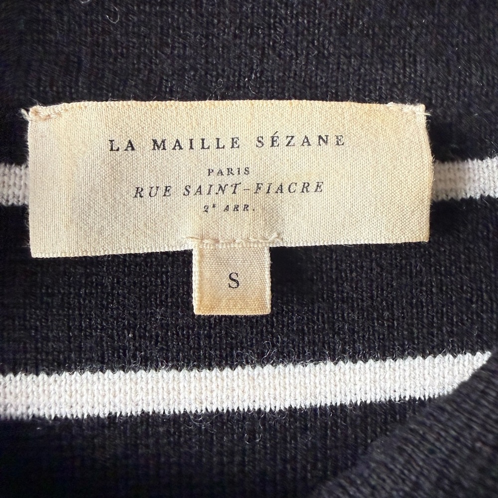 Sezane Betty Cardigan Black and White - Size S - Picture 2 of 3